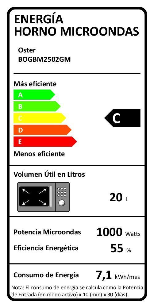 HORNO MICROONDAS MARCA OSTER DIGITAL DE 25 LITROS MODELO BOGBM2502GM-3