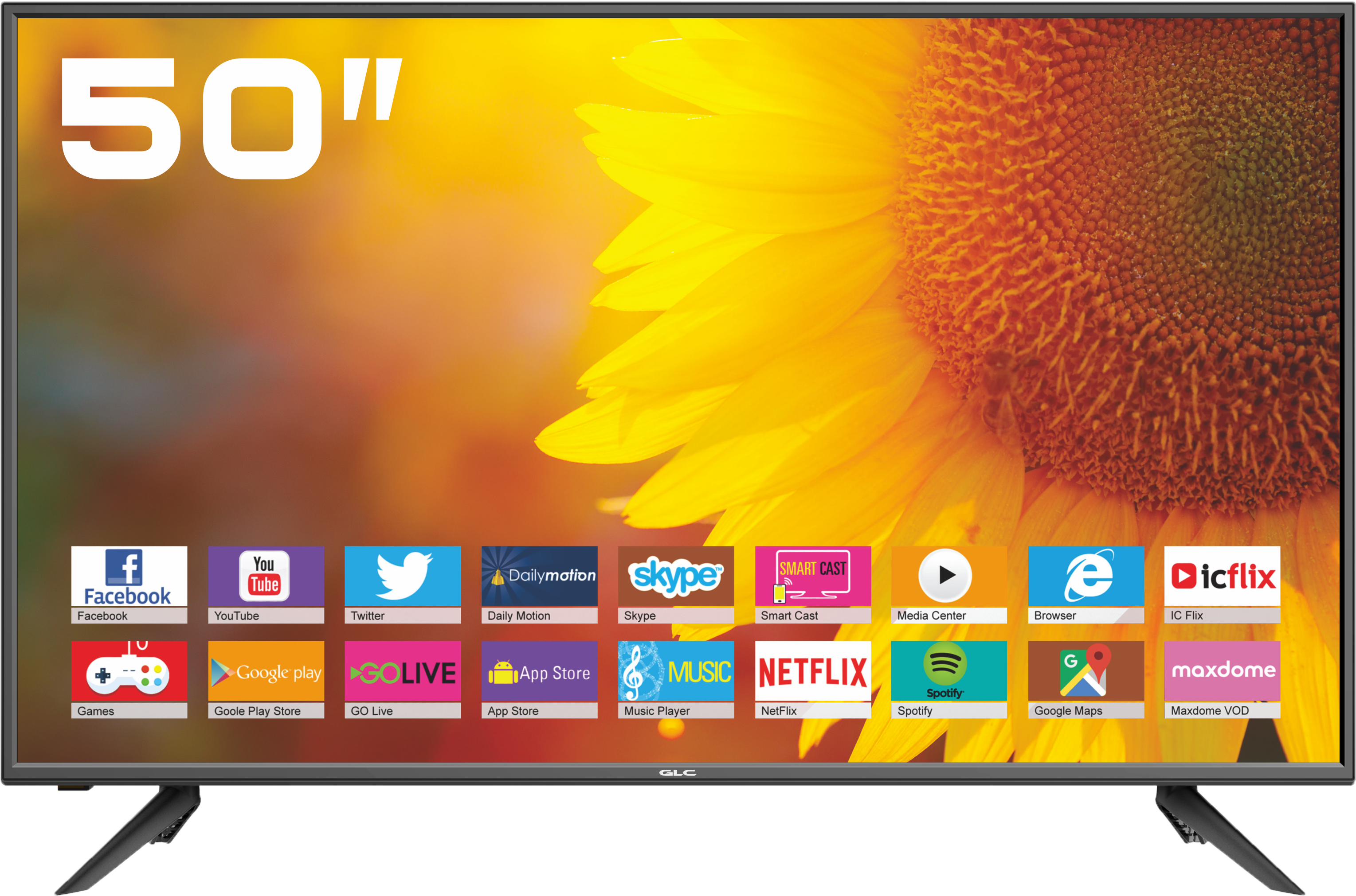 TELEVISOR LED SMART TV DE 50" 4K MARCA GLC.-0