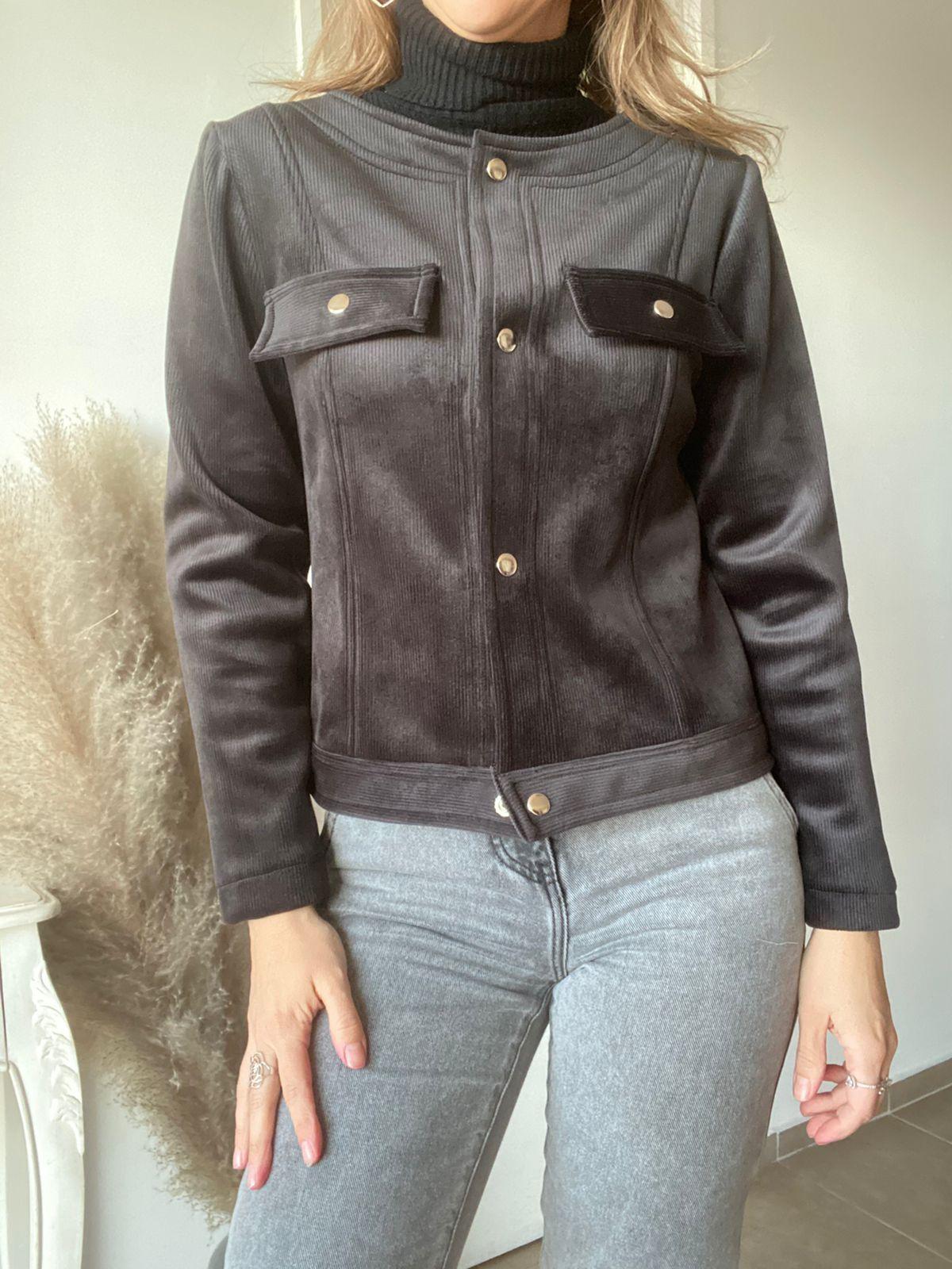 Chaqueta mujer Negra terciopelo-2