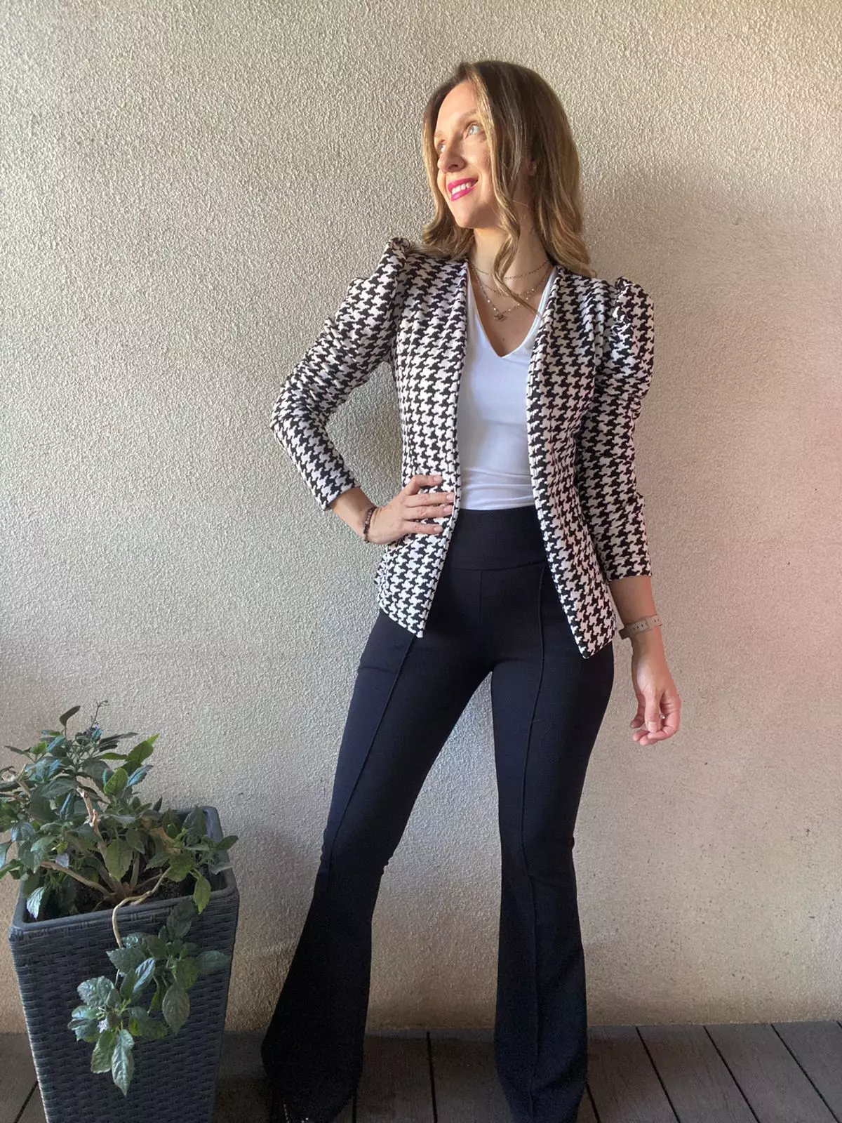Pantalon flare negro mujer-2