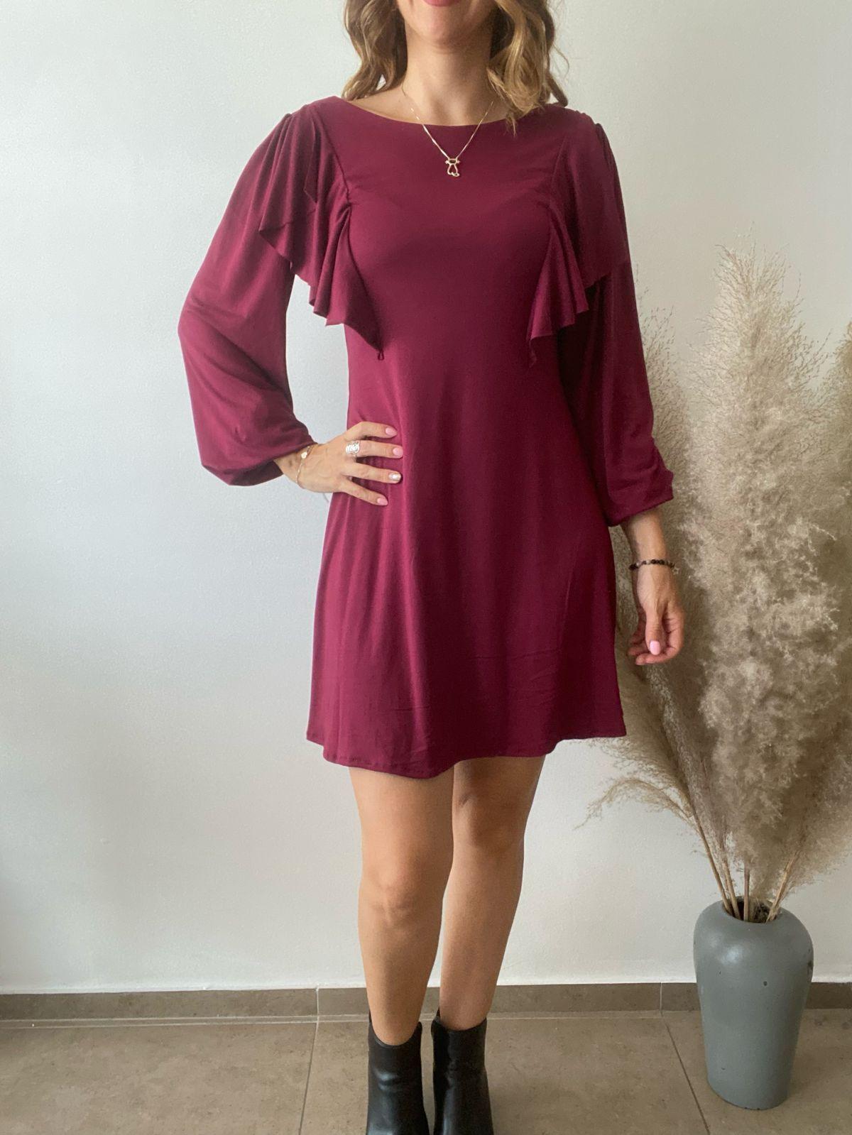 Vestido  burdeo mujer-2