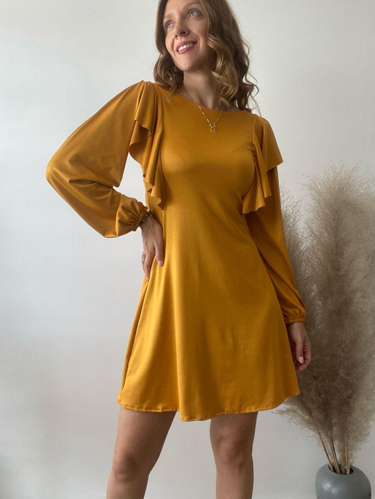 Vestido mostaza mujer-1