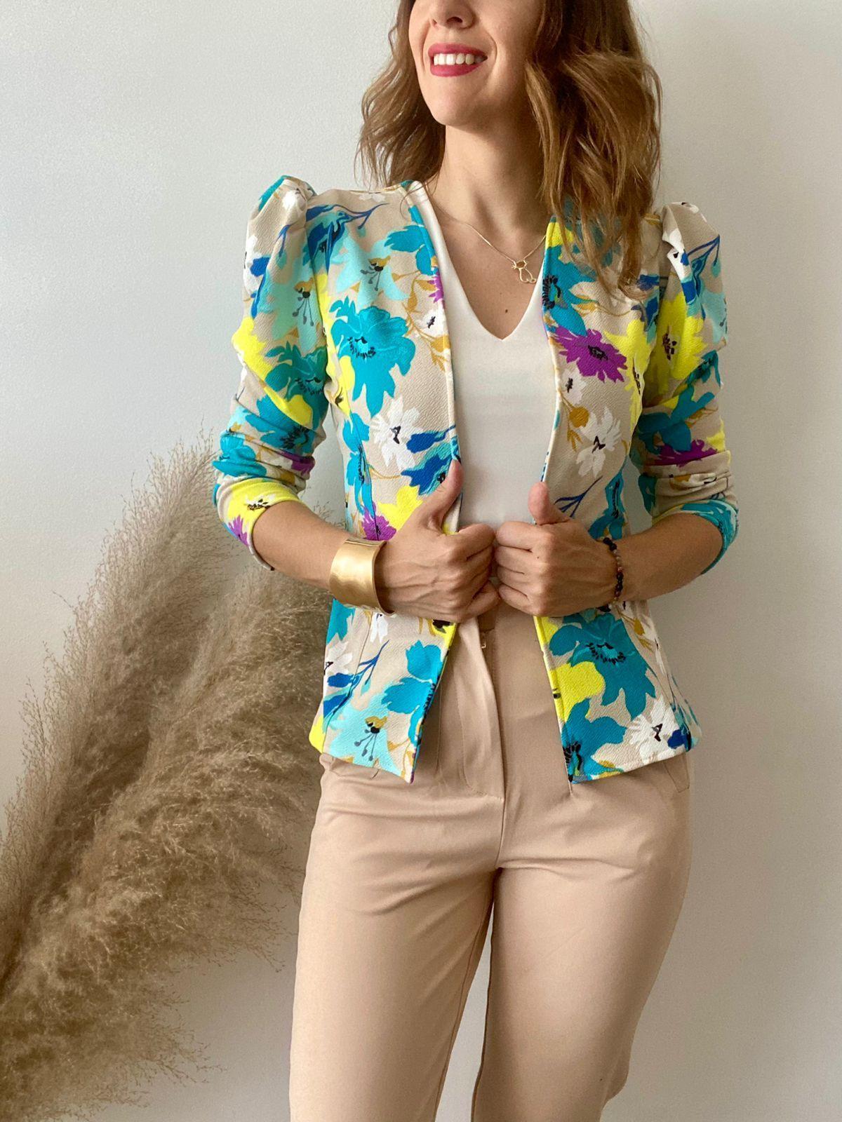 Blazer turquesa mujer-0