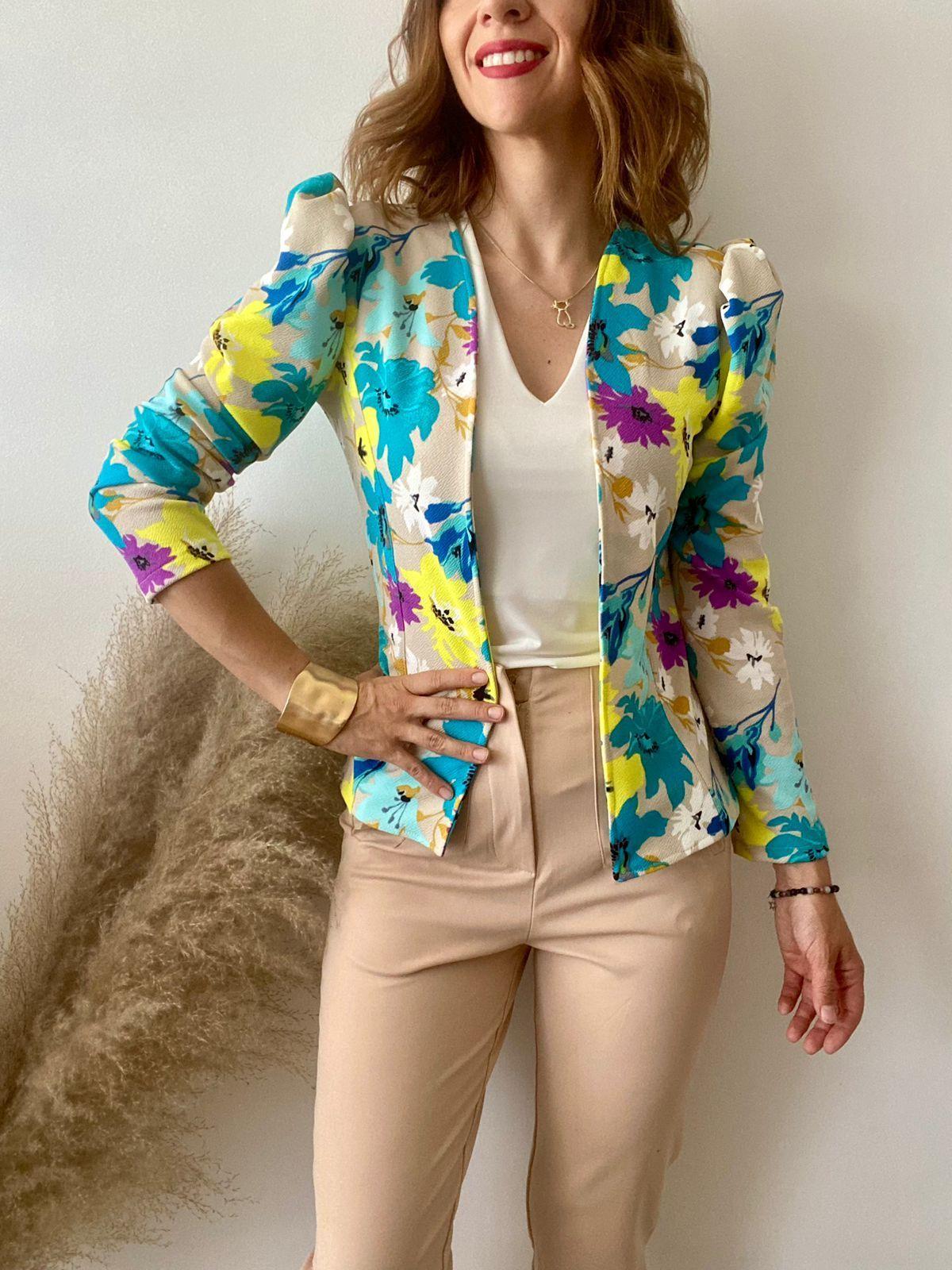 Blazer mujer calipso y amarillo-2