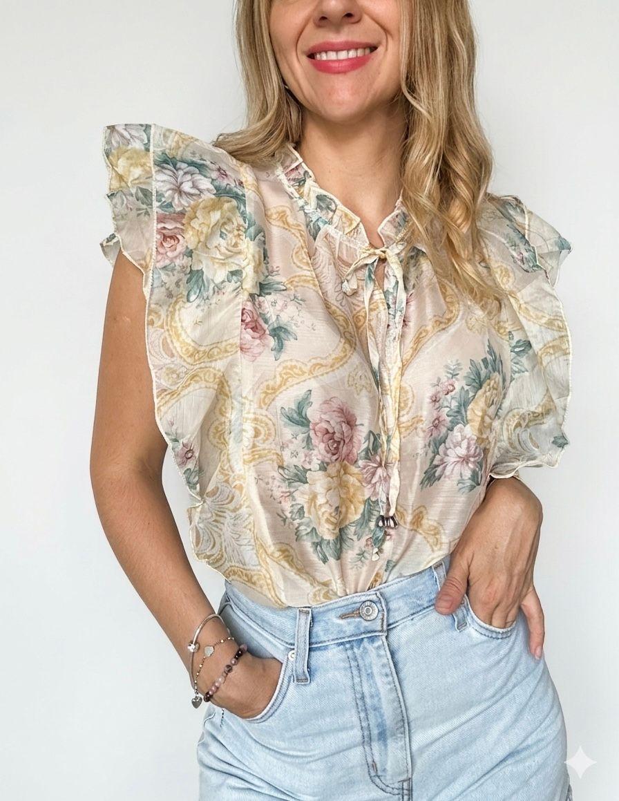 Blusa beige mujer vuelos-0
