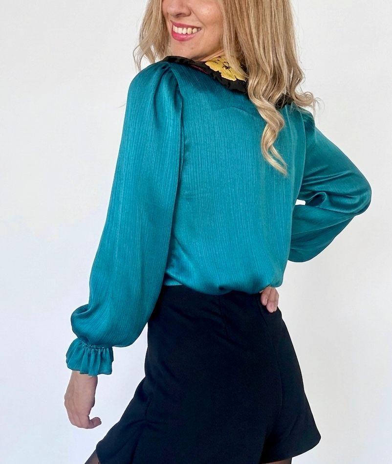 Blusa azul petróleo mujer-2