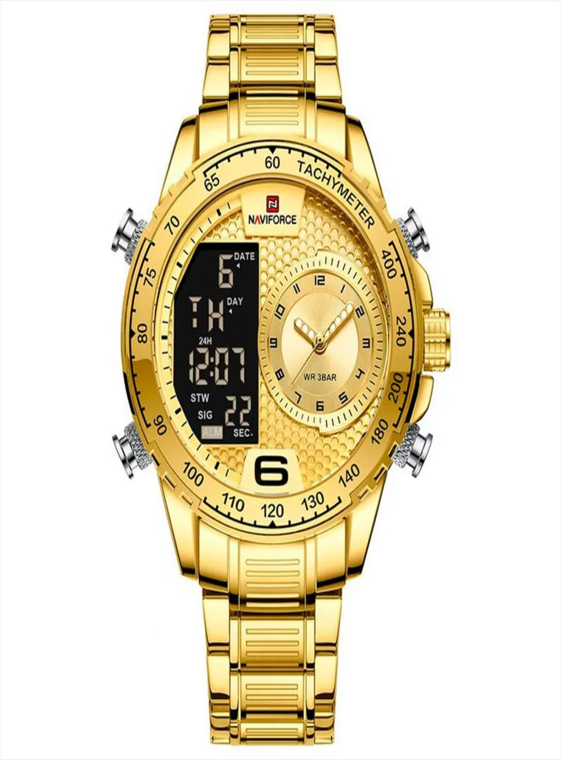 Reloj Naviforce Hombre De Acero Digital Analogo Cuarzo Y Led-0