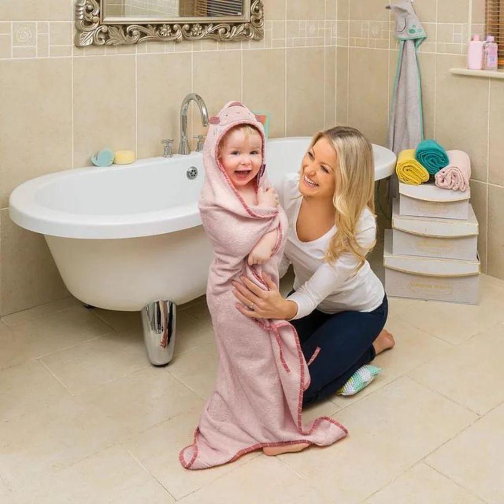 Toalla Delantal Bamb Clevamama Rosa-5