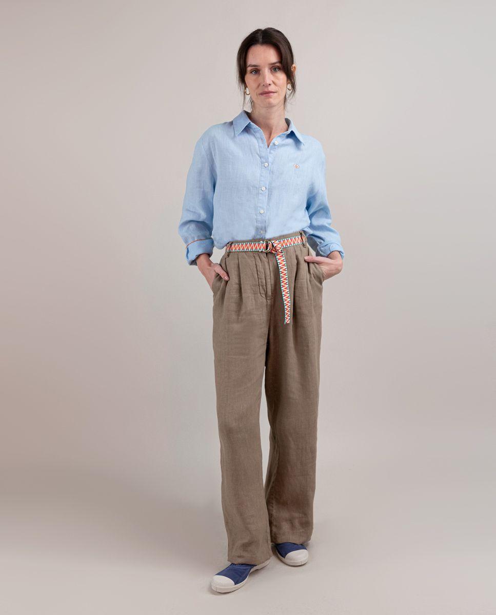 Camisa Lino Azul MUJER PV 25-0