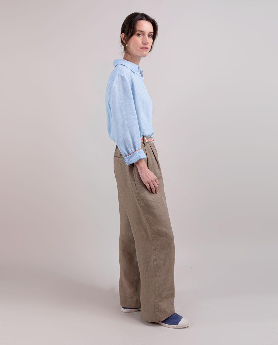 Camisa Lino Azul MUJER PV 25-2