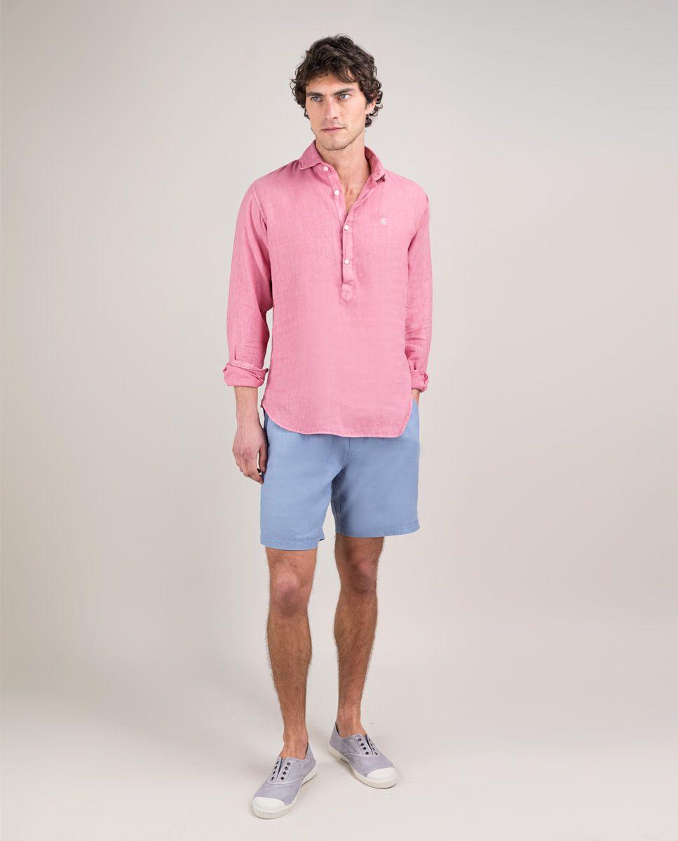 Camisa Polera Lino Borgoña HOMBRE PV 25-1