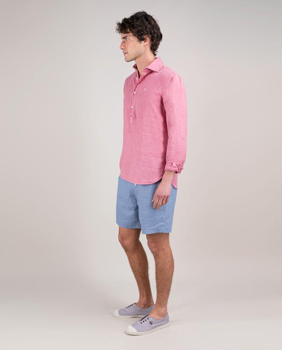 Camisa Polera Lino Borgoña HOMBRE PV 25-2