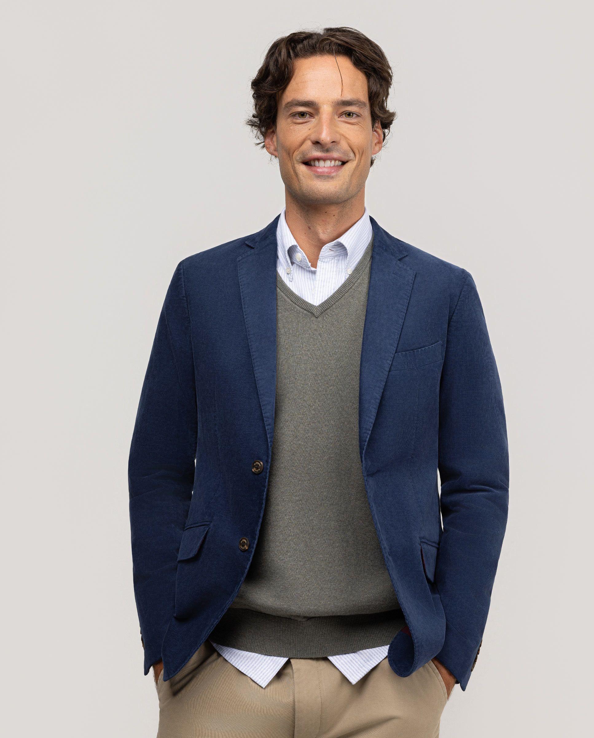 Americana Pana Tinte en Prenda Marino HOMBRE OI 25-0