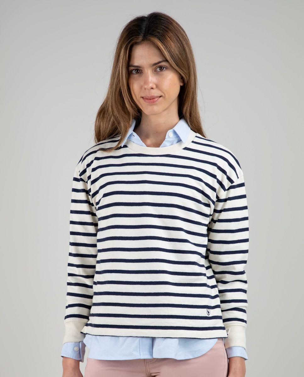 Sudadera Marinera Cruda Raya Marino MUJER PV 25-0