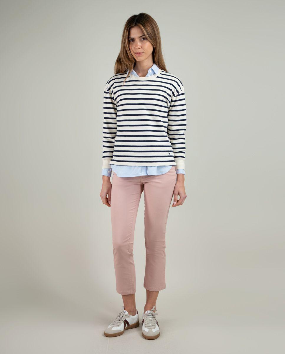 Sudadera Marinera Cruda Raya Marino MUJER PV 25-1