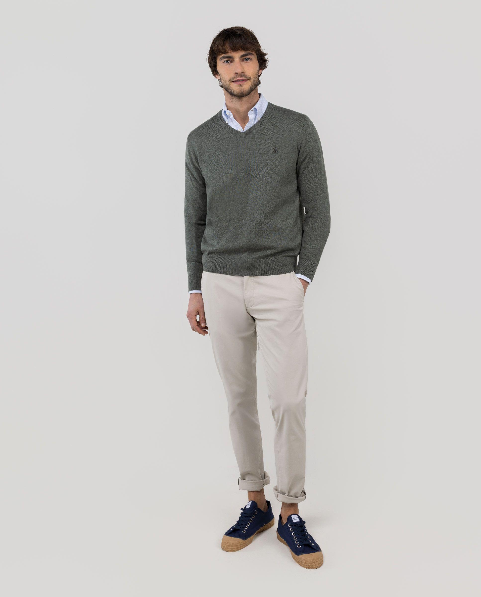 Jersey Cuello Pico Verde HOMBRE PV 26-1