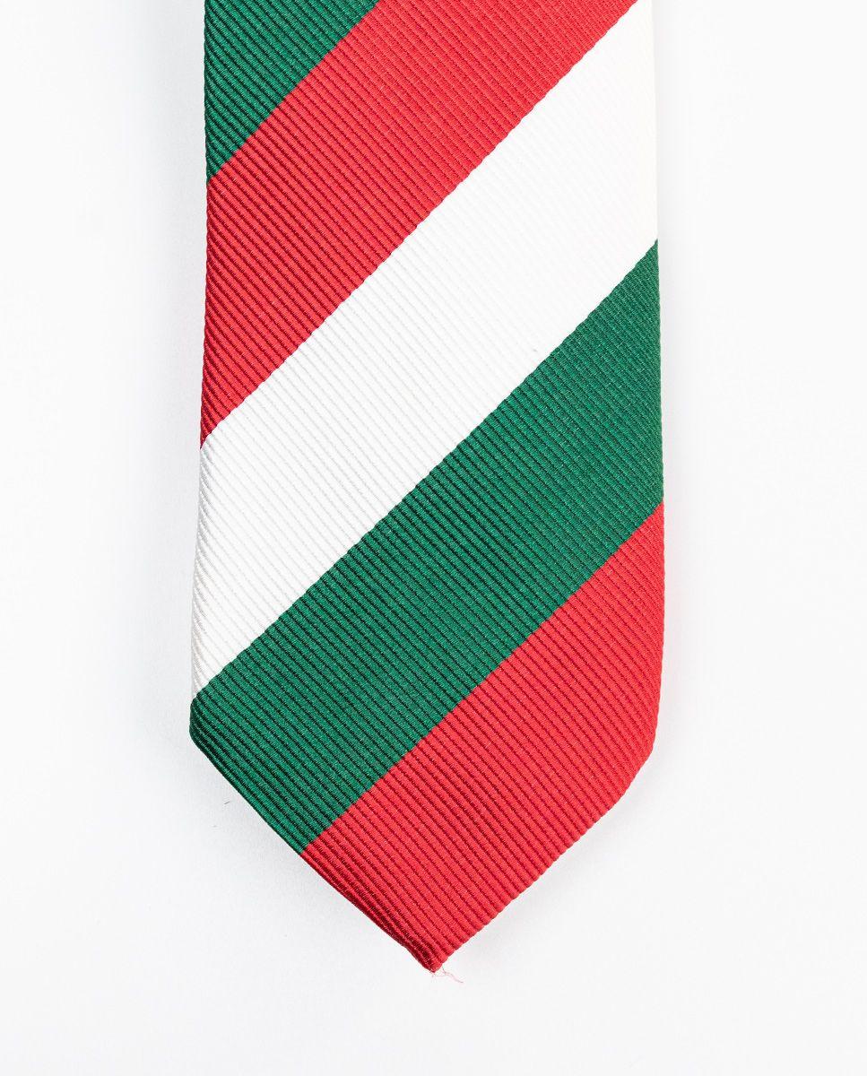 Corbata Raya Regimental Verde-Rojo-0