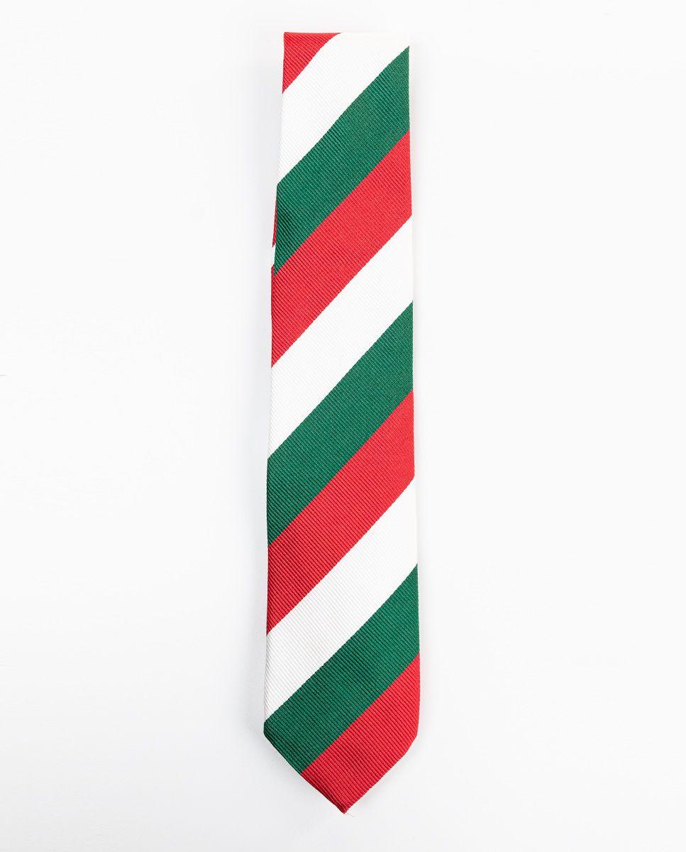Corbata Raya Regimental Verde-Rojo-1