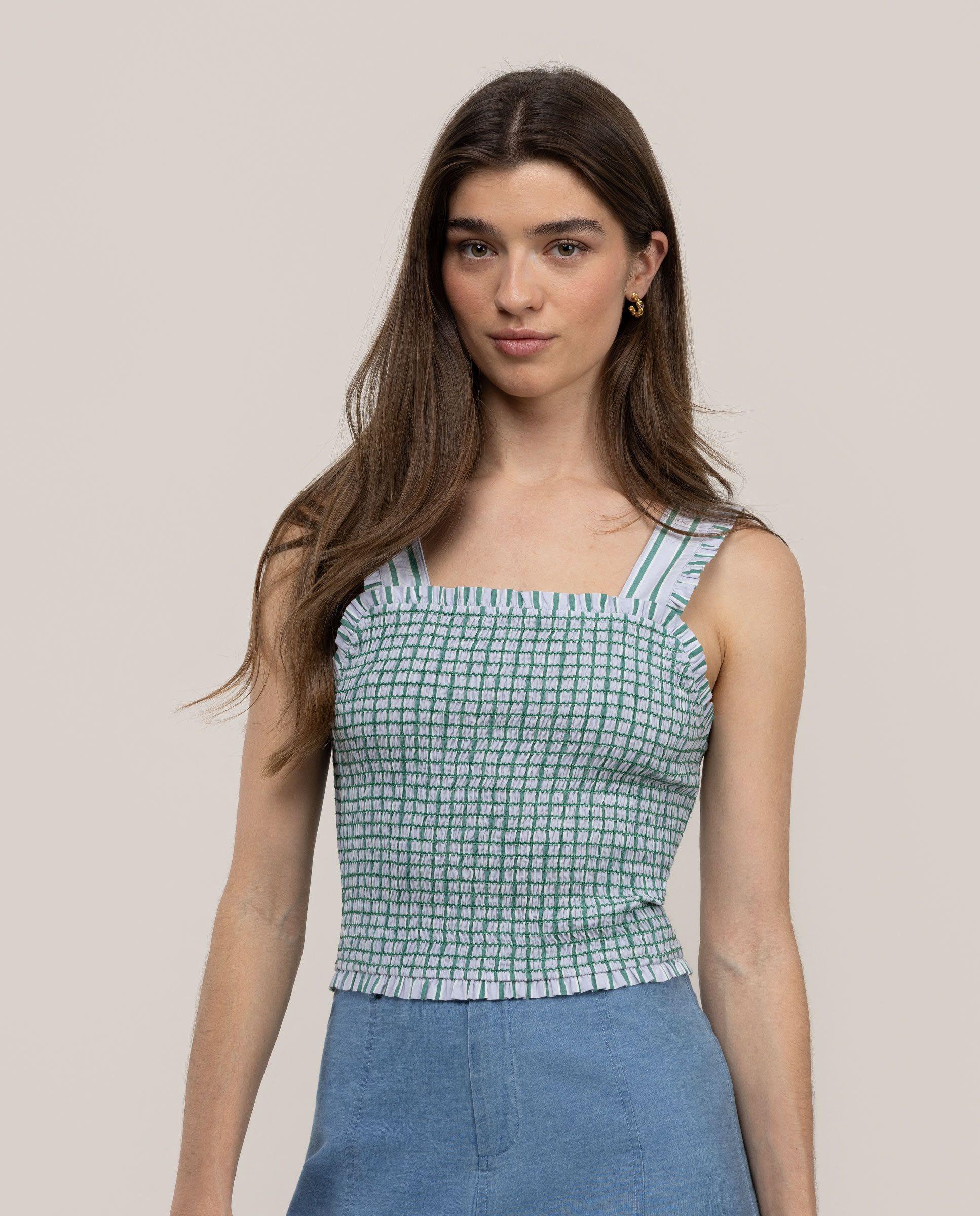 Top Greta Elástico Rayas Verde MUJER PV 26-0