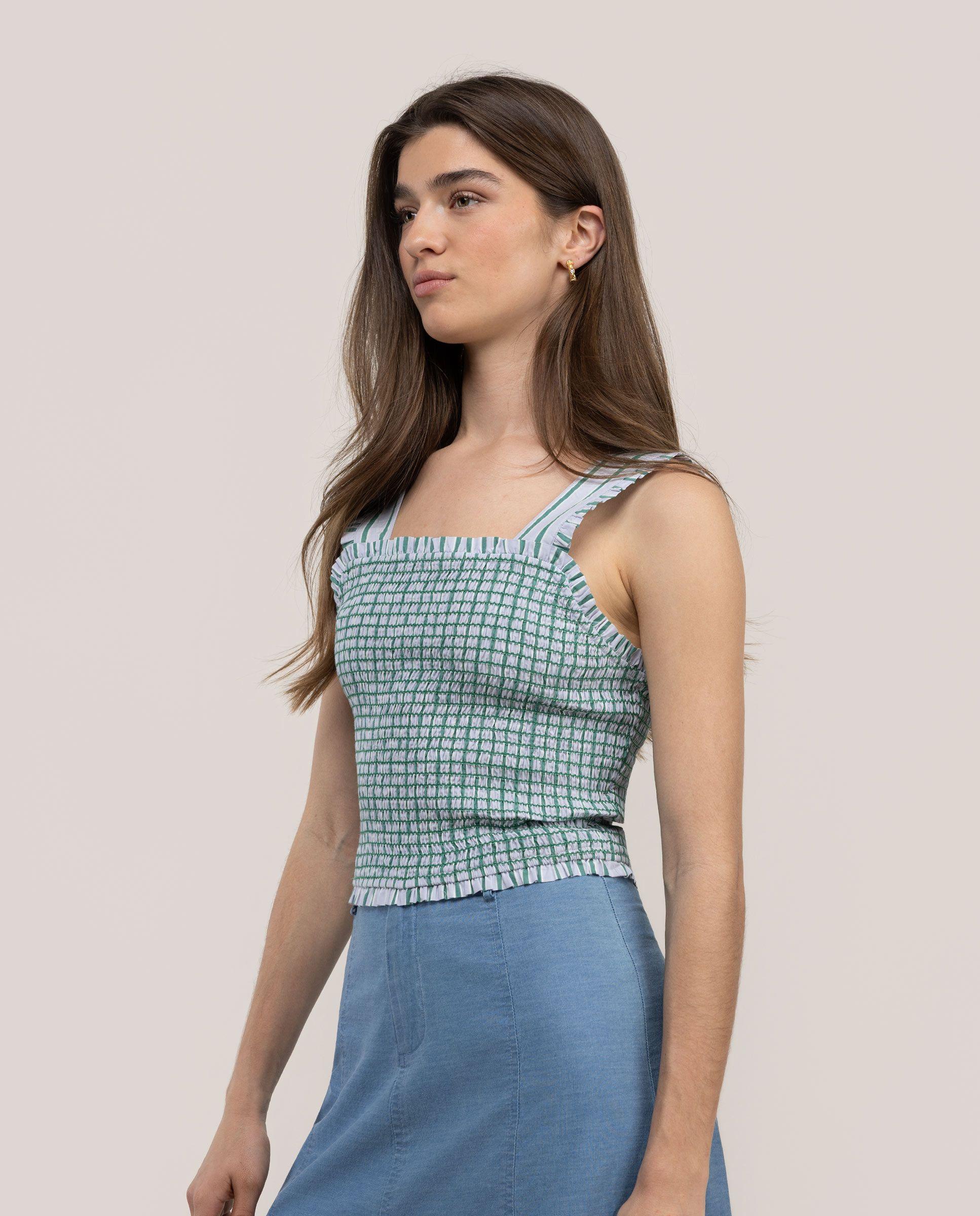 Top Greta Elástico Rayas Verde MUJER PV 26-2