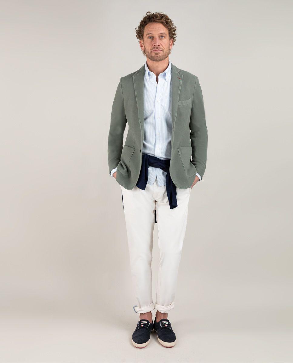 Americana Piqué Garment Dyed Verde HOMBRE PV 25-1