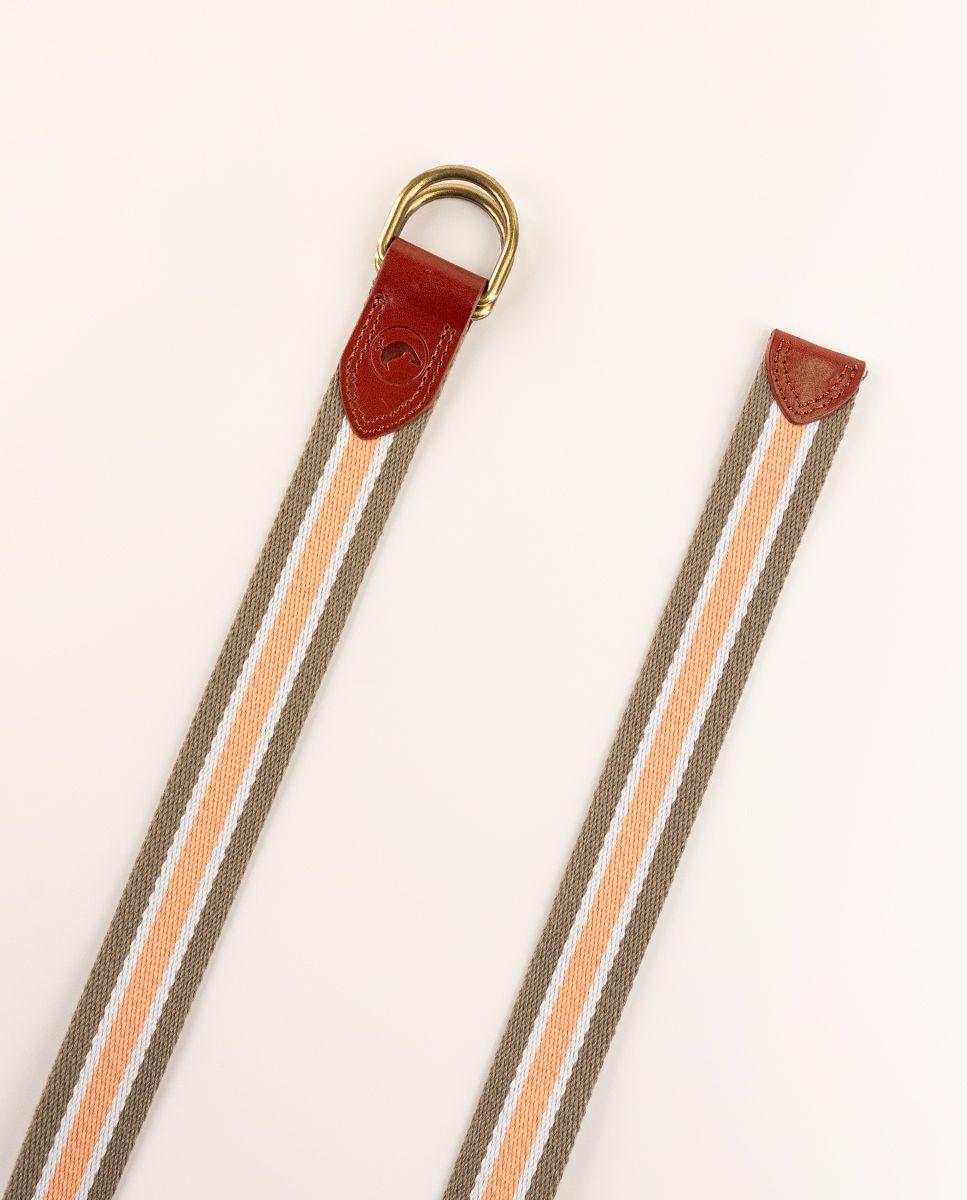 Cinturón Verde Rayas Naranja  PV 25-1