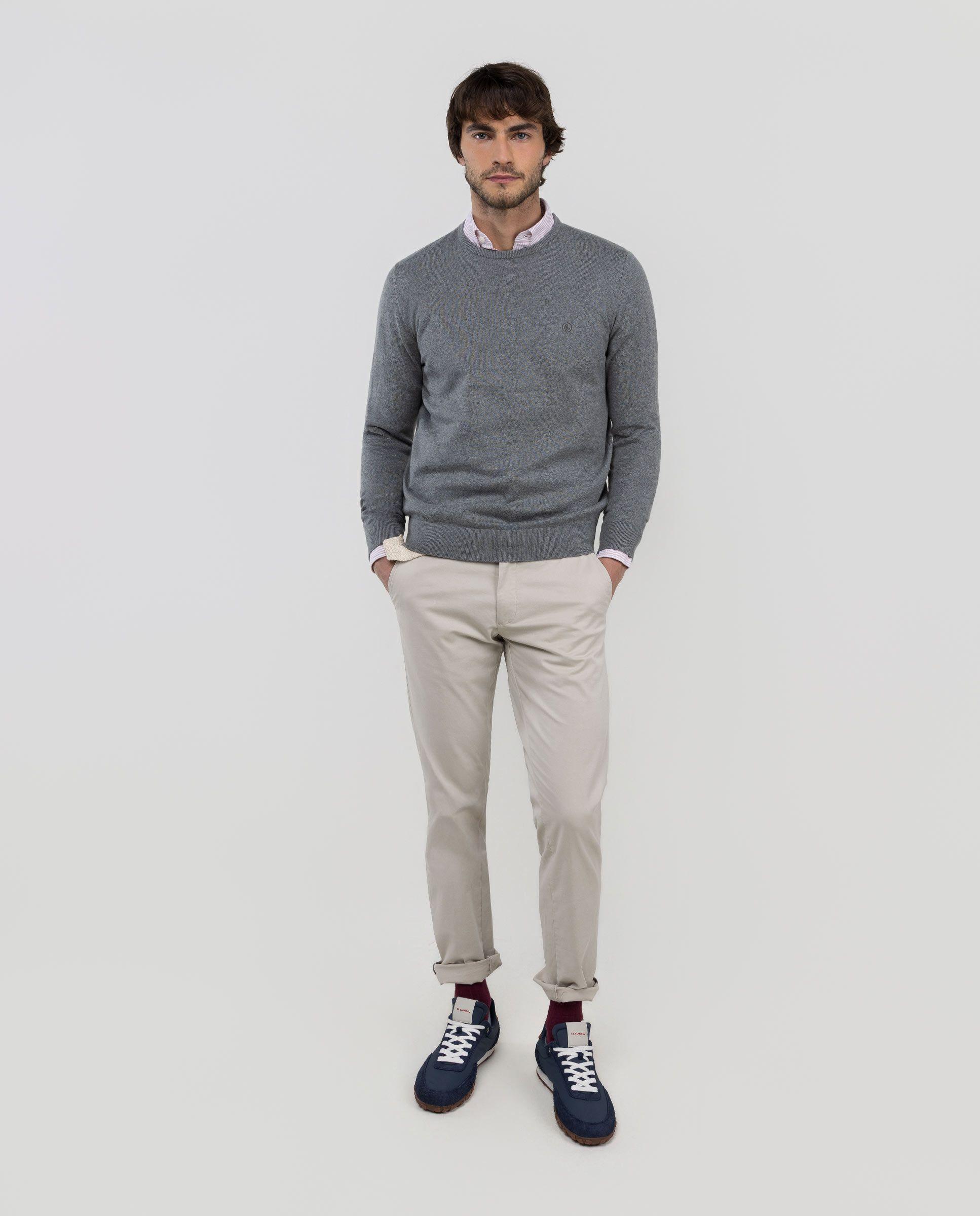 Jersey Cuello Caja Gris Melange HOMBRE PV 26-0