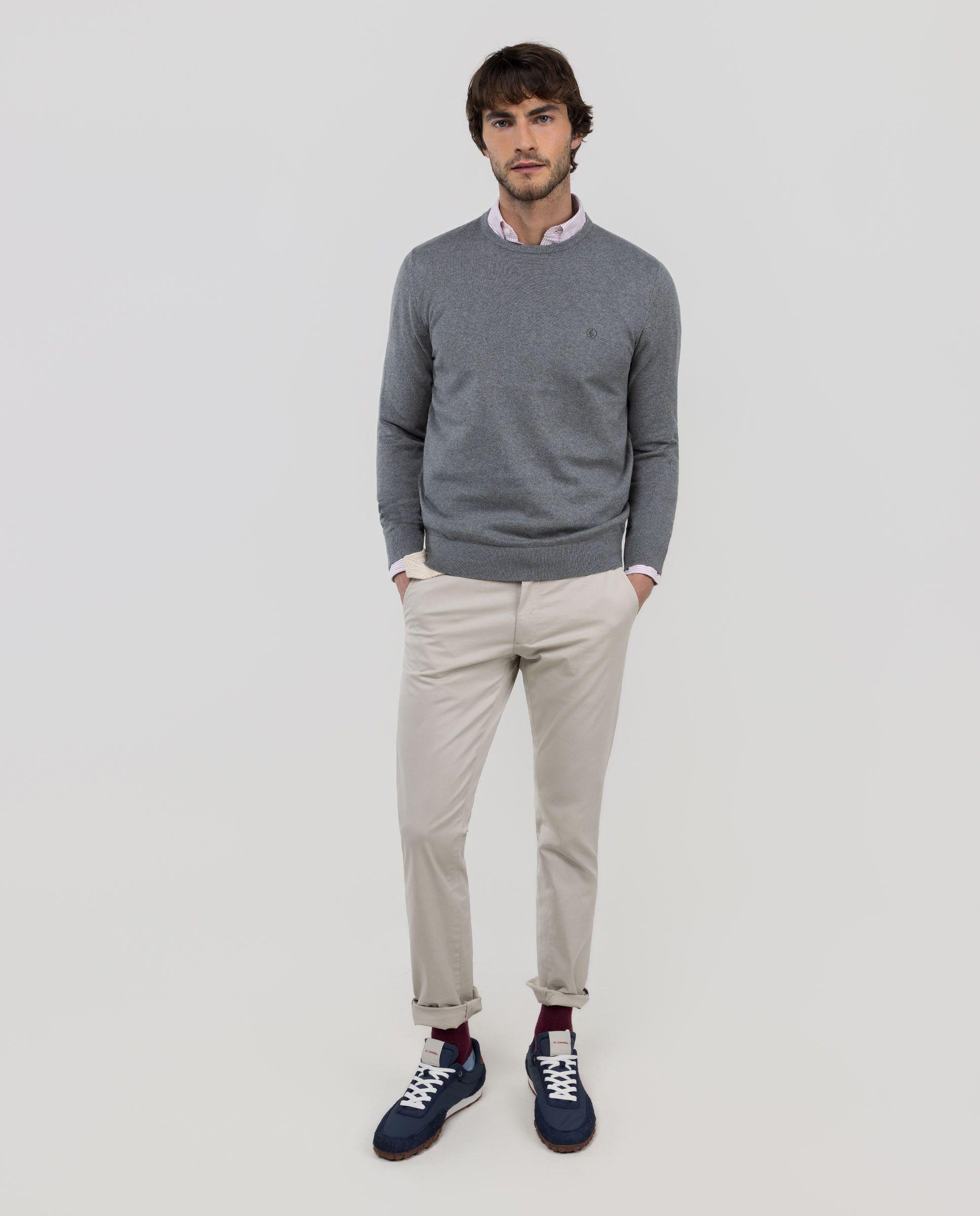 Jersey Cuello Caja Gris Melange HOMBRE PV 26-1