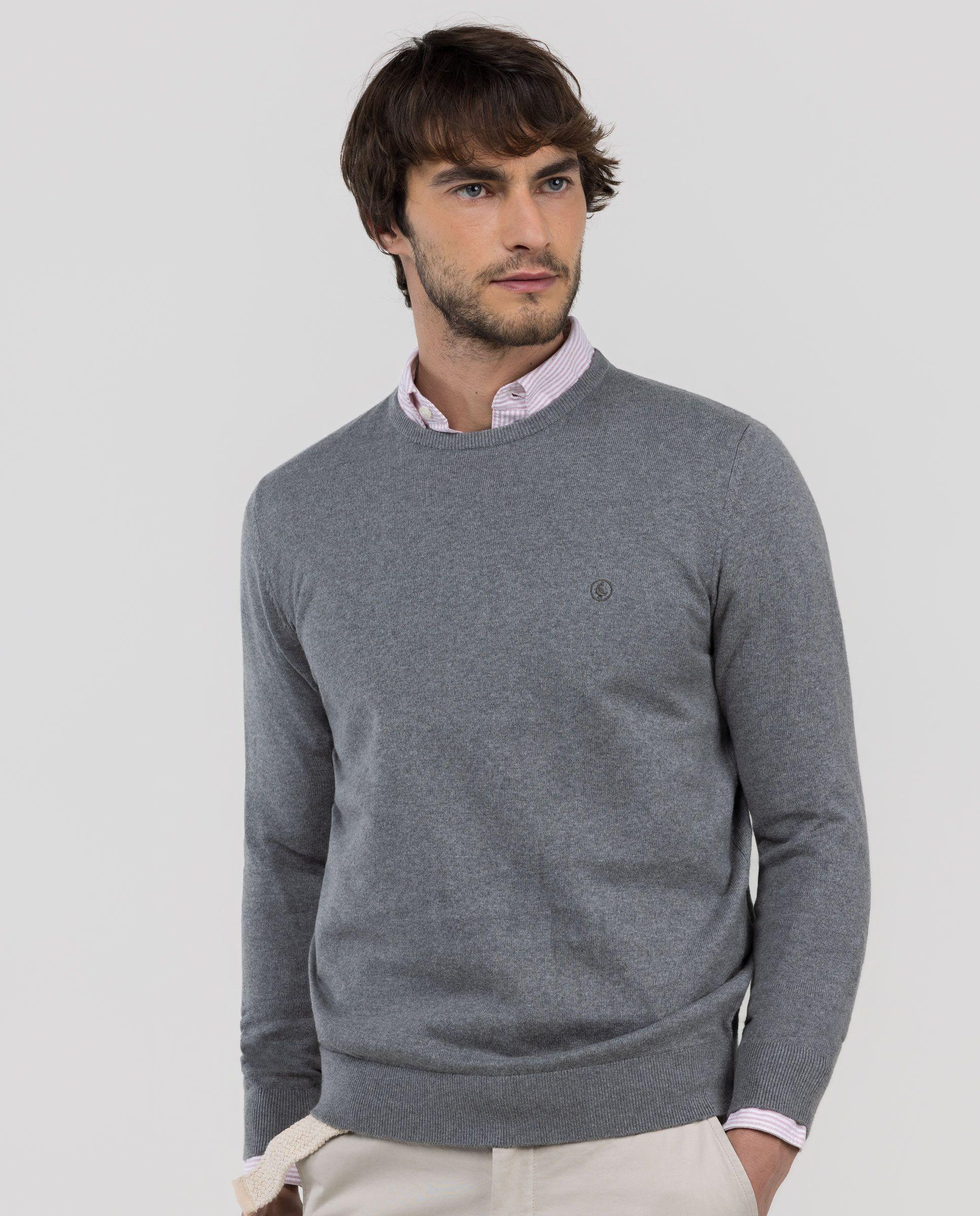 Jersey Cuello Caja Gris Melange HOMBRE PV 26-2