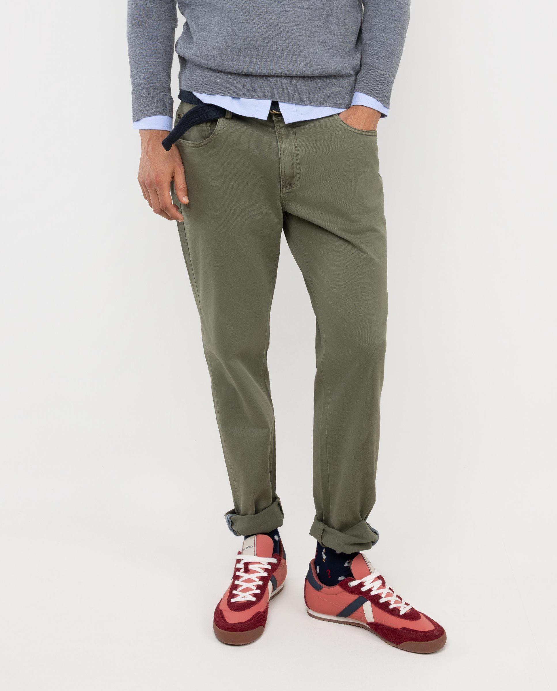 Pantalón 5 Bolsillos Verde Slim Fit HOMBRE OI 25-1