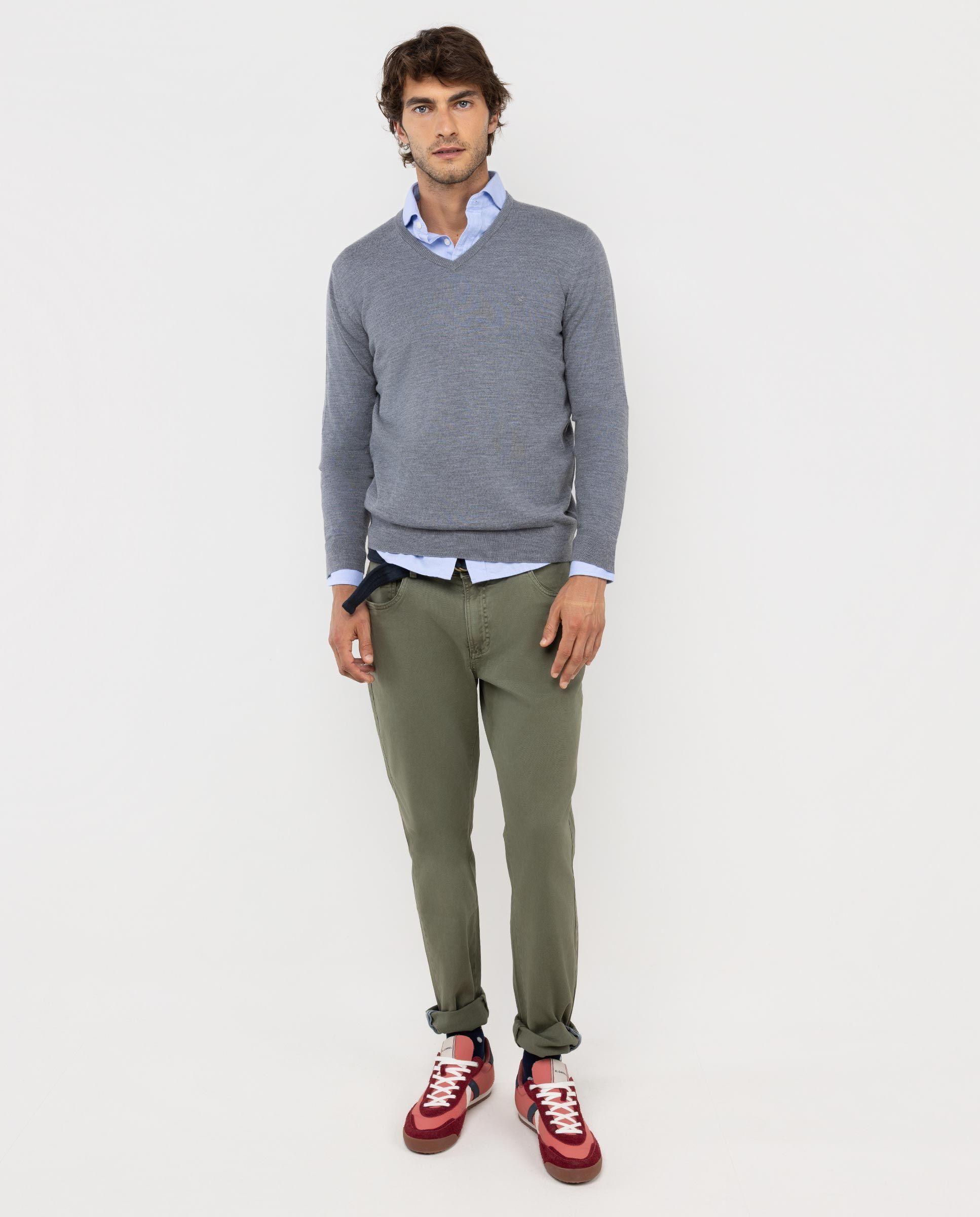 Pantalón 5 Bolsillos Verde Slim Fit HOMBRE OI 25-2