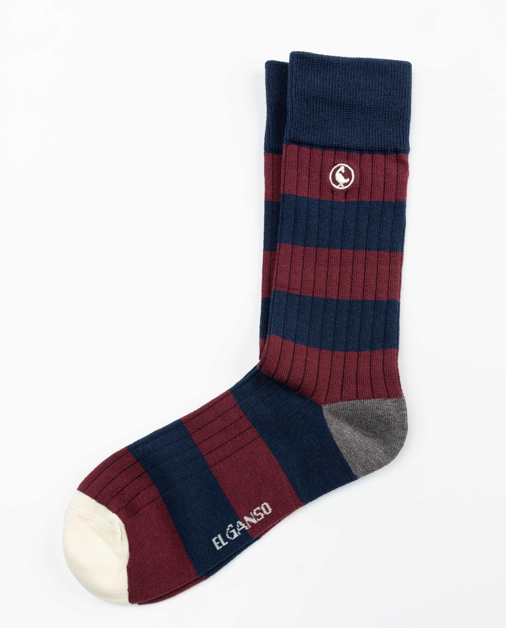 Calcetín Rayas Algodón Canalé Higo UNISEX OI 25-0