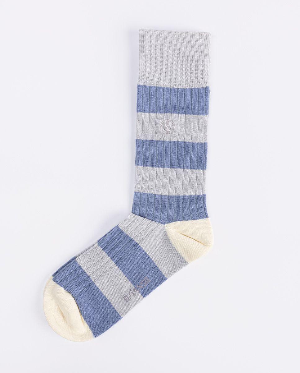 Calcetín Algodón Canalé Rayas Gris UNISEX PV 26-2
