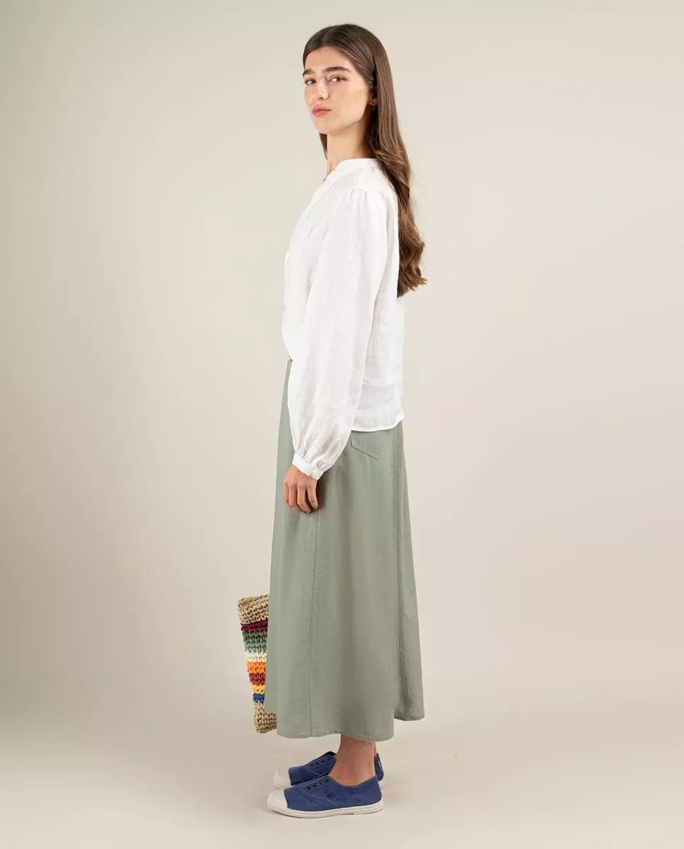 Falda Lino Verde MUJER PV 25-1
