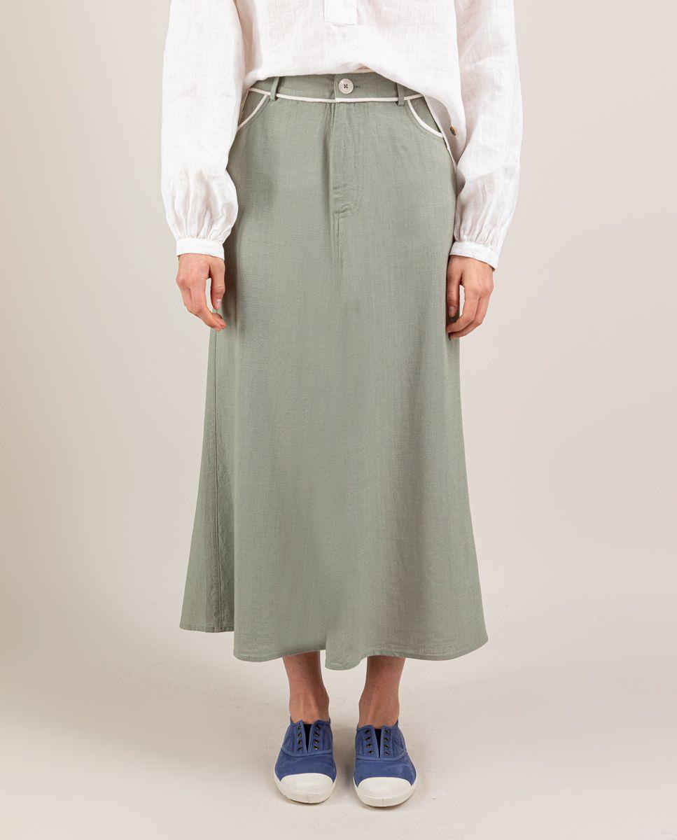 Falda Lino Verde MUJER PV 25-2