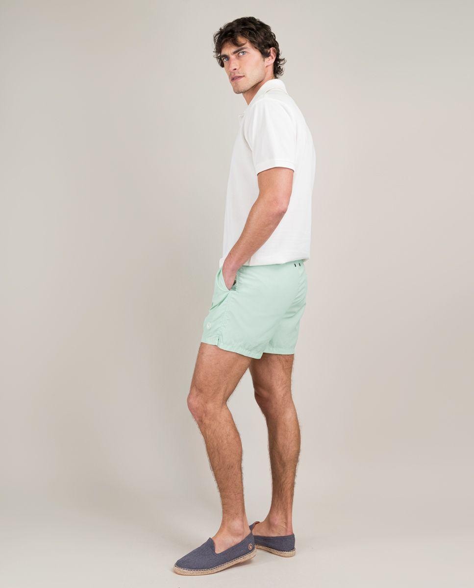 Bañador Liso Garment Dyed Verde Claro HOMBRE PV 25-2