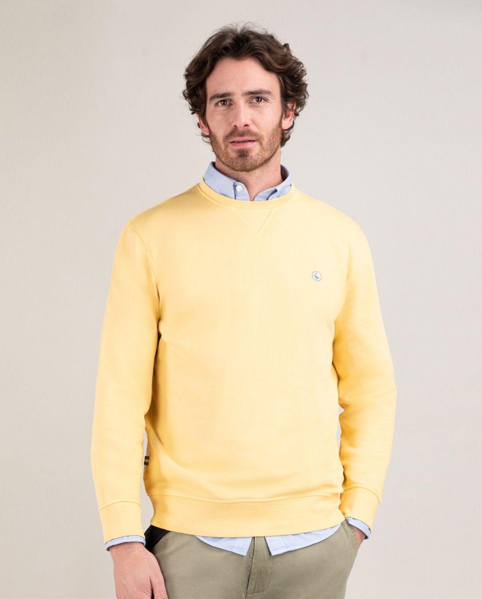 Sudadera Cuello Caja Garment Dyed Mostaza HOMBRE PV 25-0