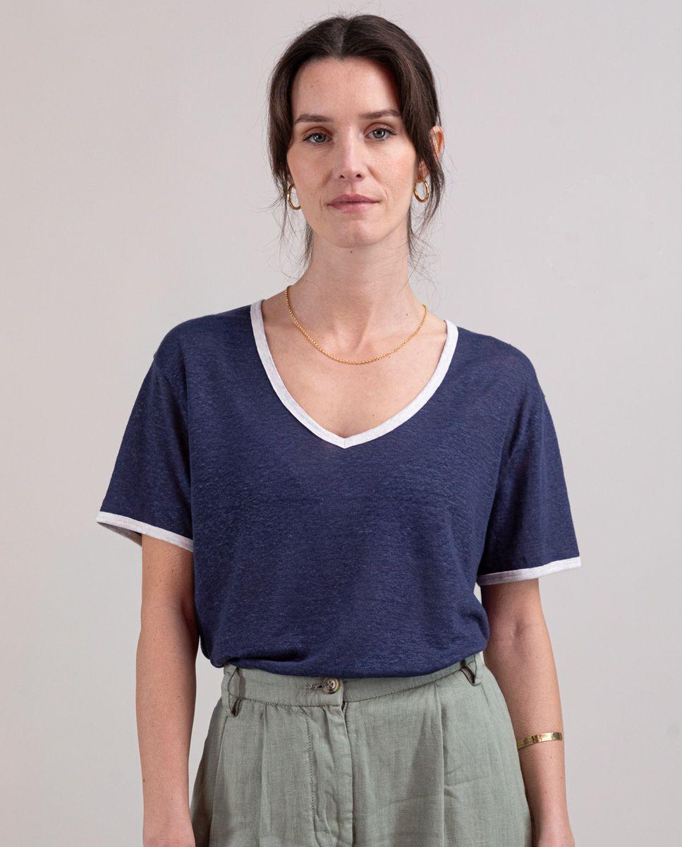 Camiseta Lino Marino MUJER PV 25-0