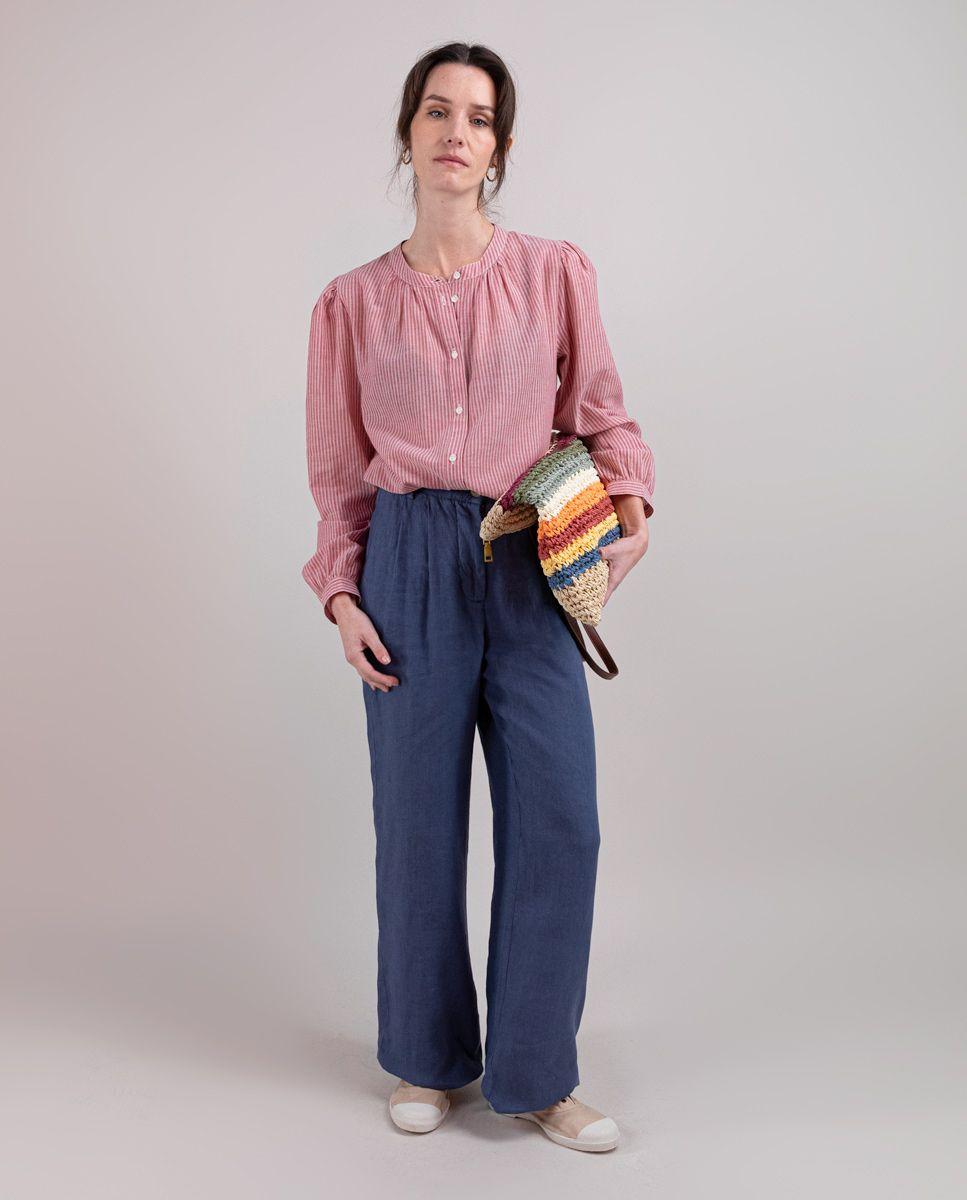 Camisa Fantasía Raya Roja MUJER PV 25-1