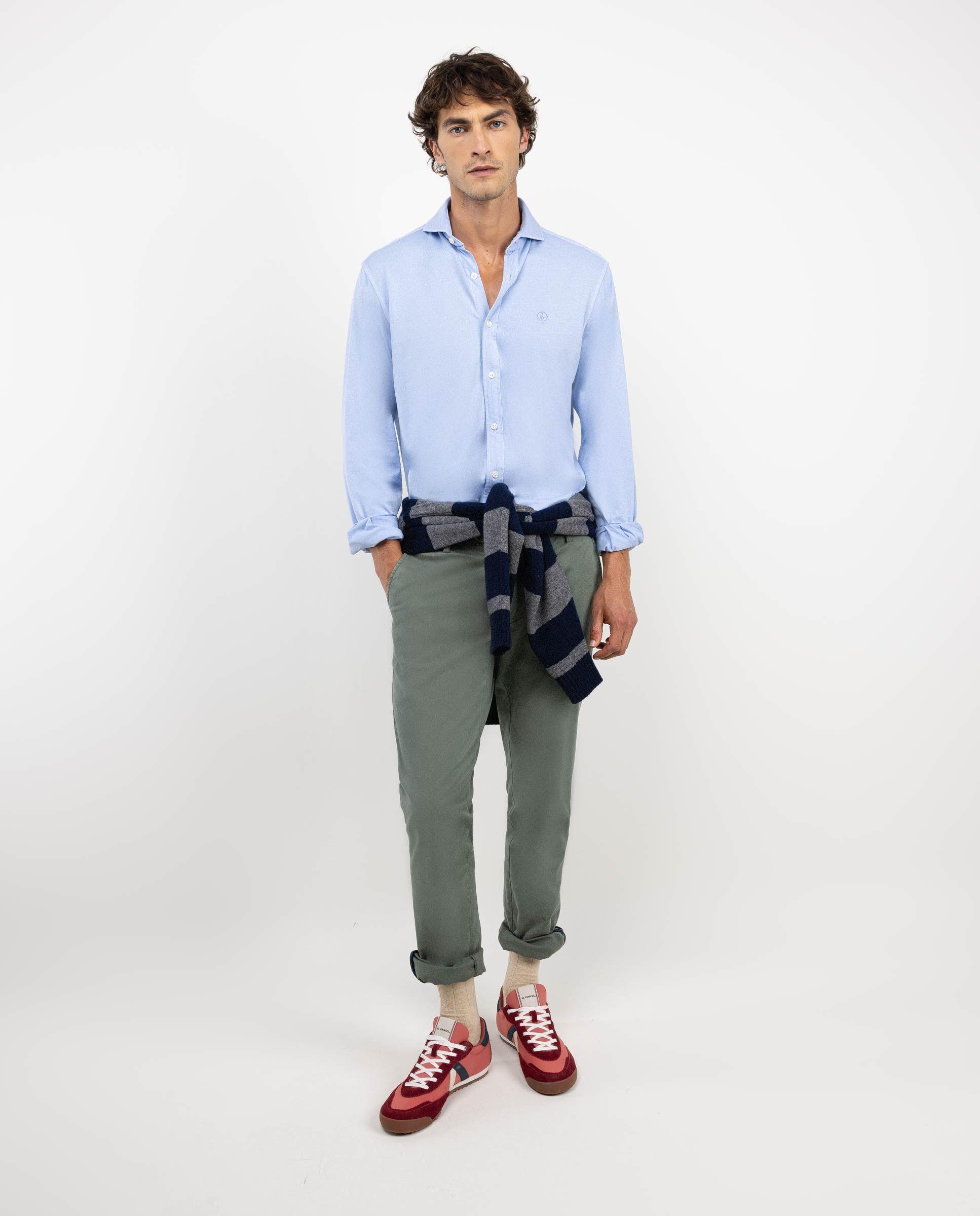 Camisa Punto Algodón Celeste HOMBRE OI 25-0