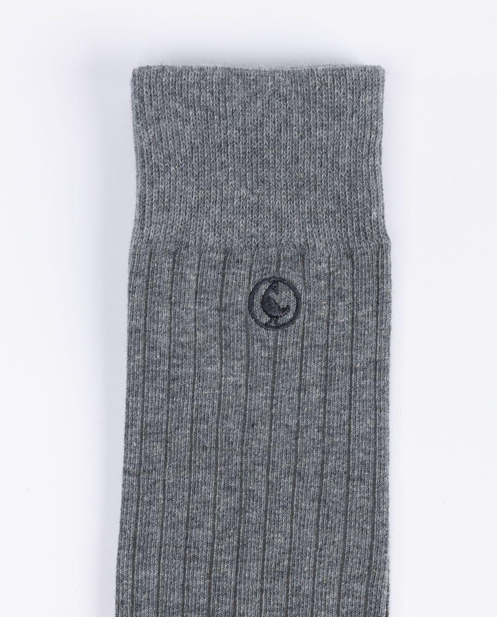 Calcetín Algodón Canalé Gris Melange UNISEX PV 26-1
