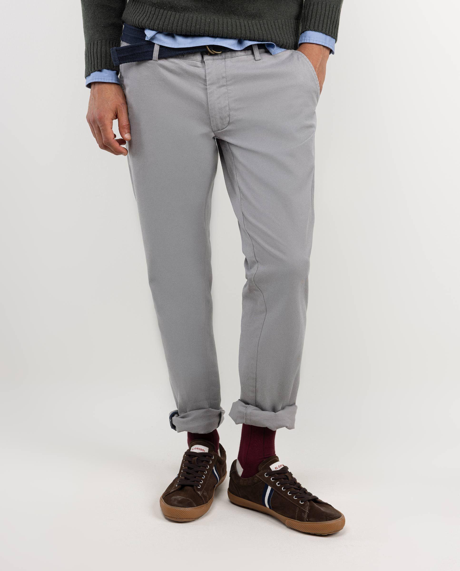 Pantalón Chino Gris Slim Fit HOMBRE OI 25-1