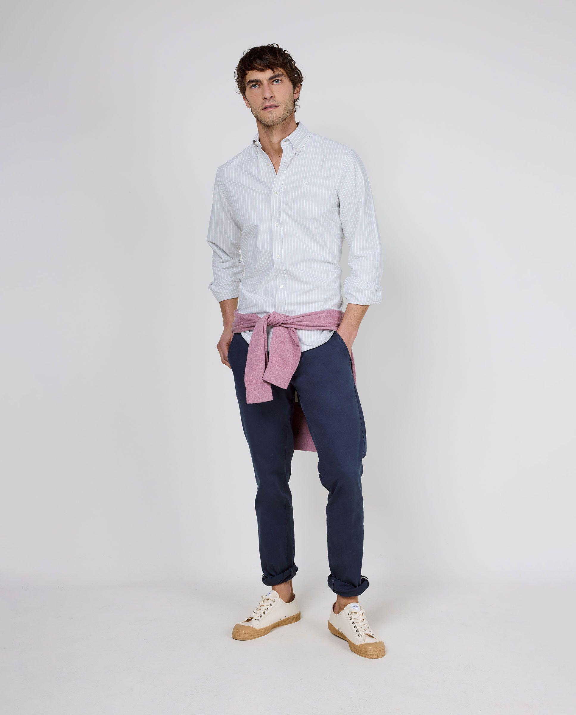 Camisa Oxford Butcher Button Down Verde HOMBRE PV 26-1