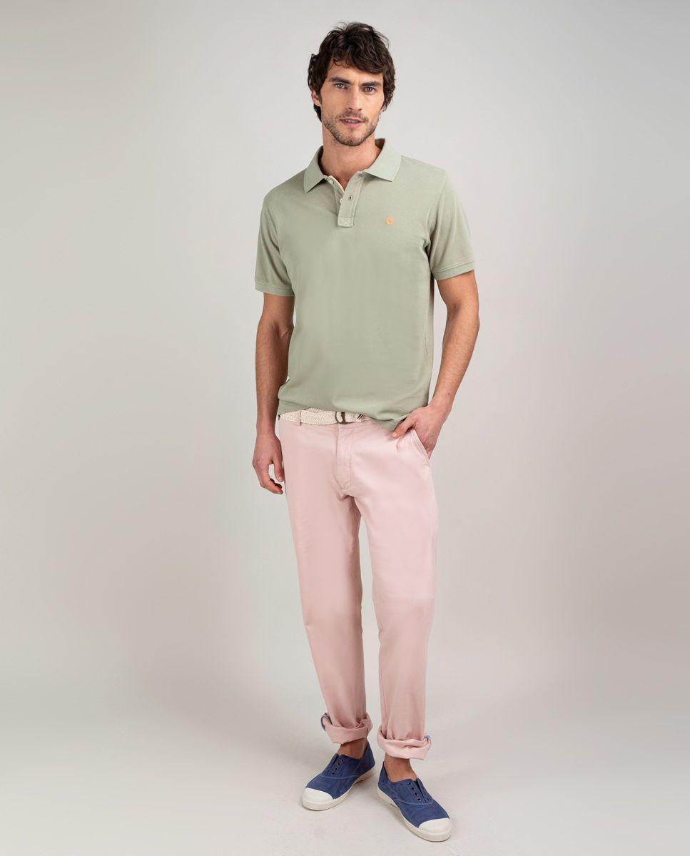 Polo Piqué Garment Dyed Kaki HOMBRE PV 25-1
