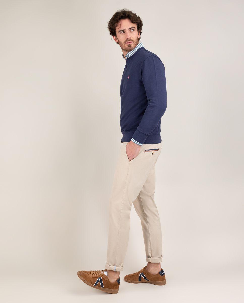 Sudadera Cuello Caja Garment Dyed Marino HOMBRE PV 25-1