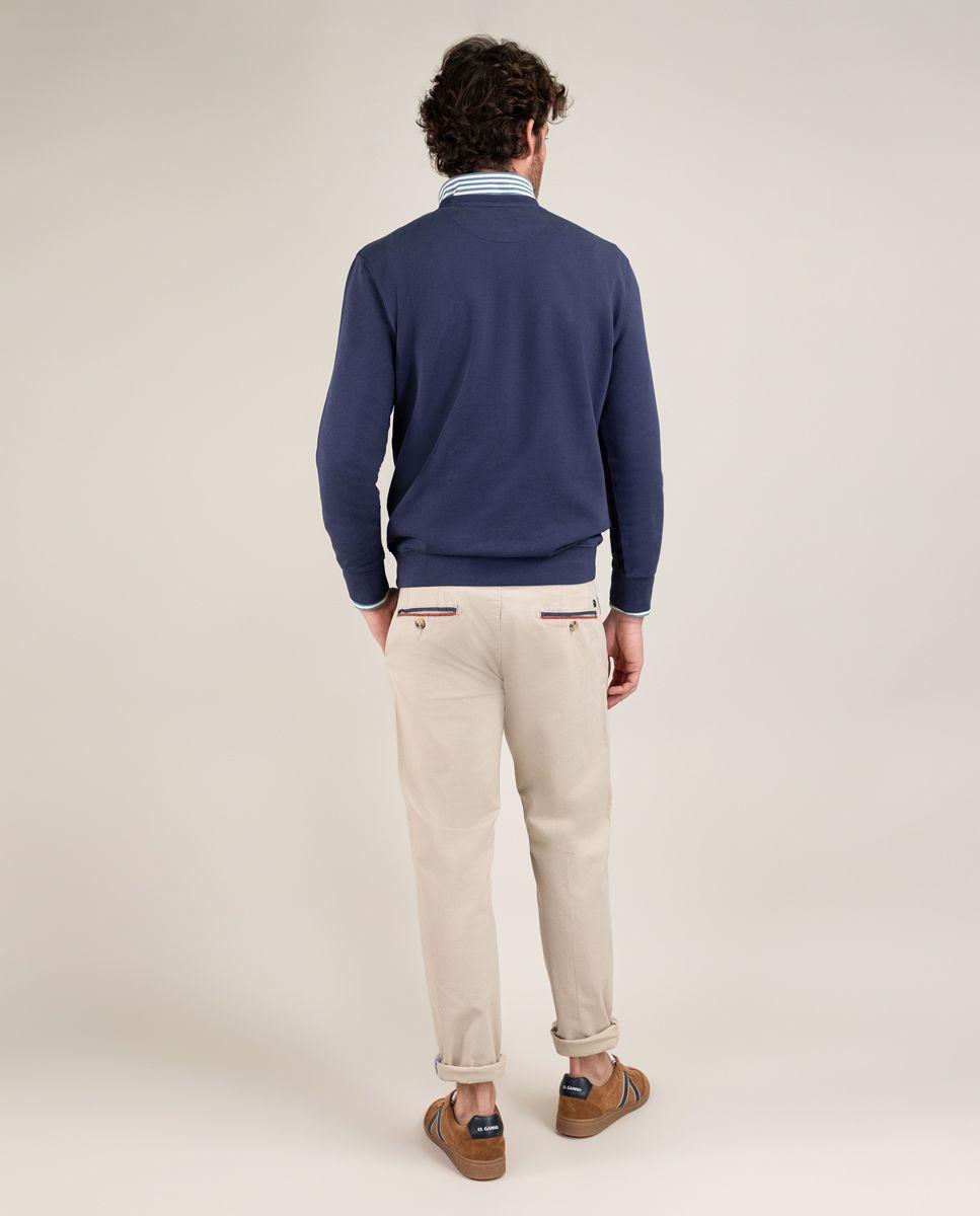 Sudadera Cuello Caja Garment Dyed Marino HOMBRE PV 25-2