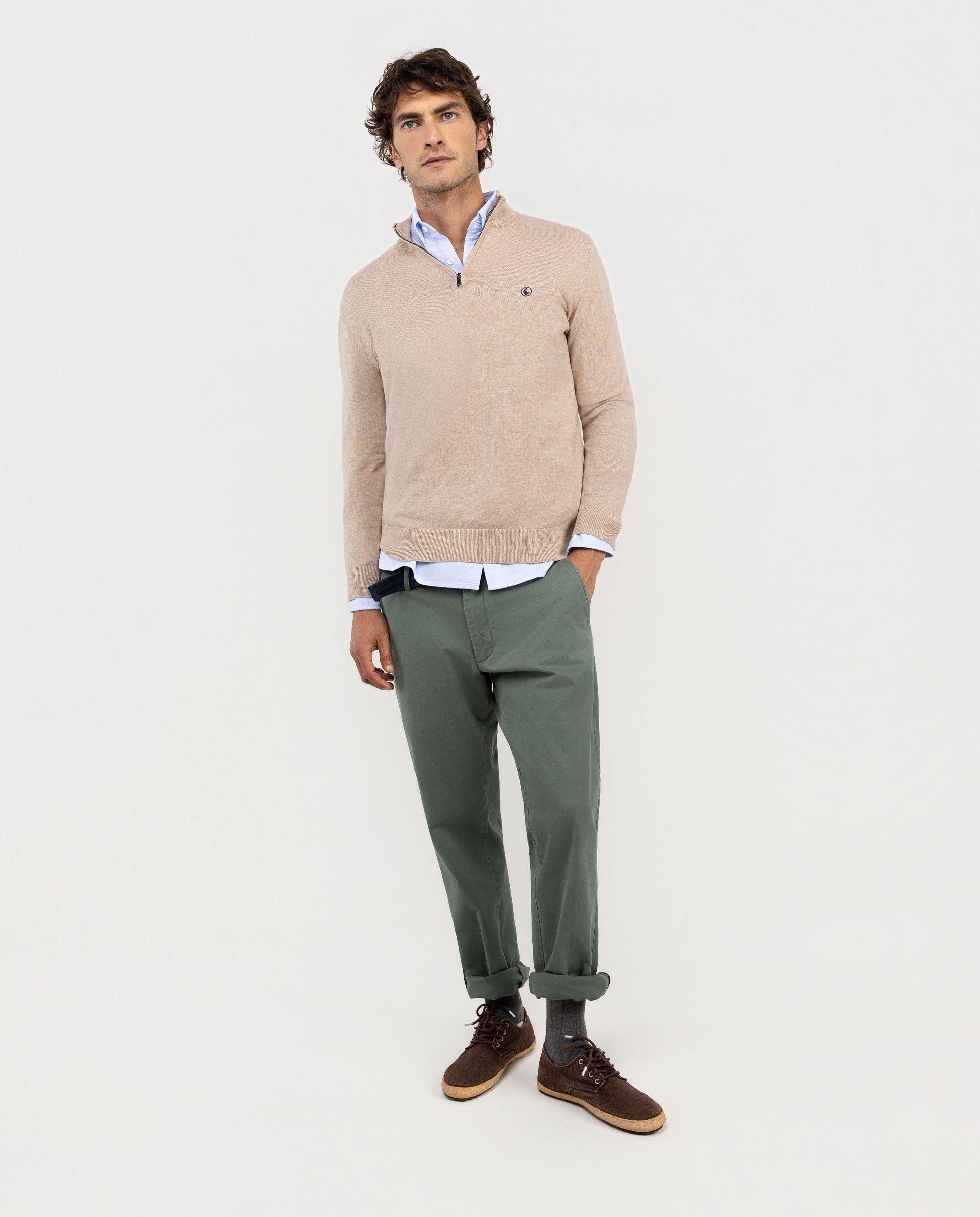 Pantalón Chino Verde Regular Fit HOMBRE OI 25-1