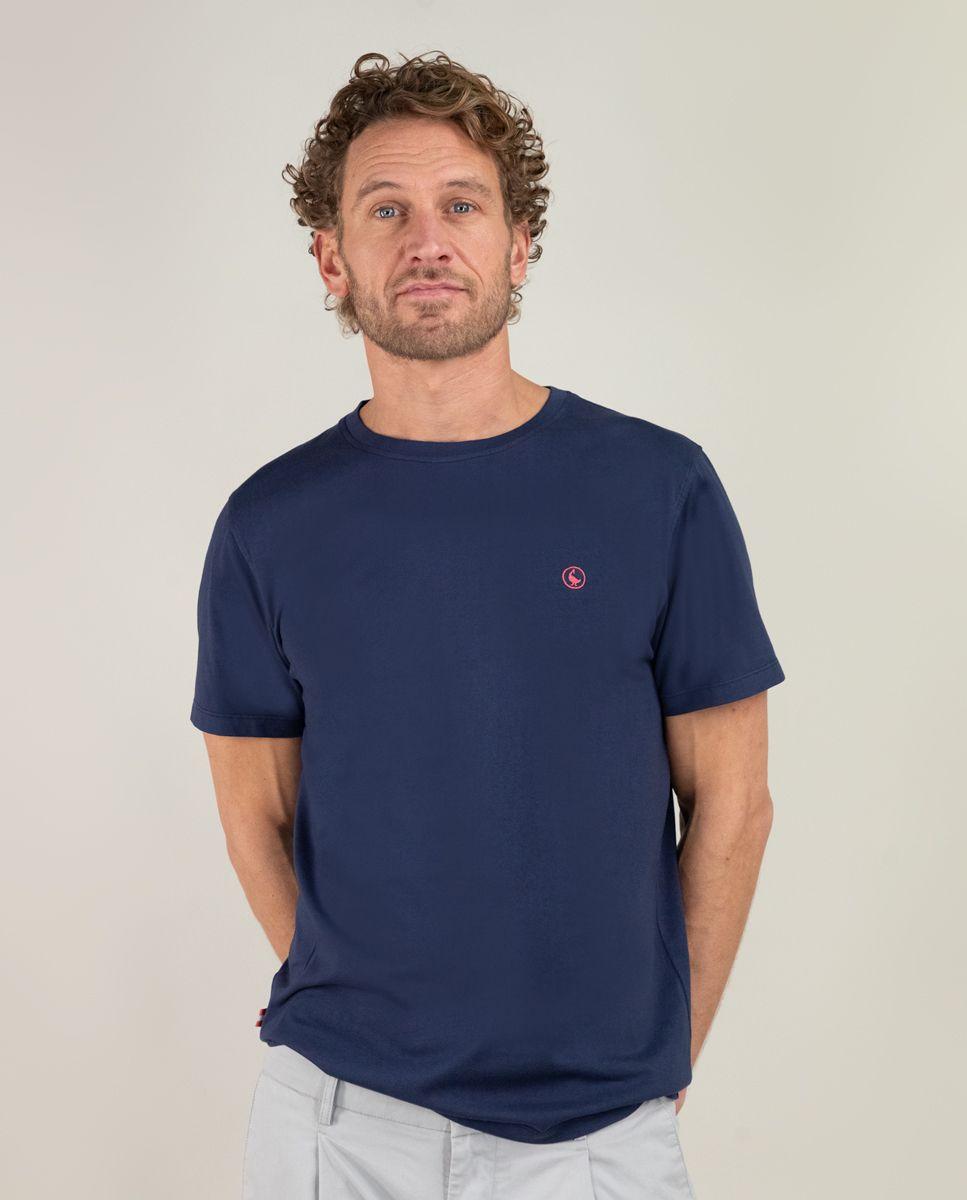 Camiseta Cuello Caja Garment Dyed Marino HOMBRE PV 25-0