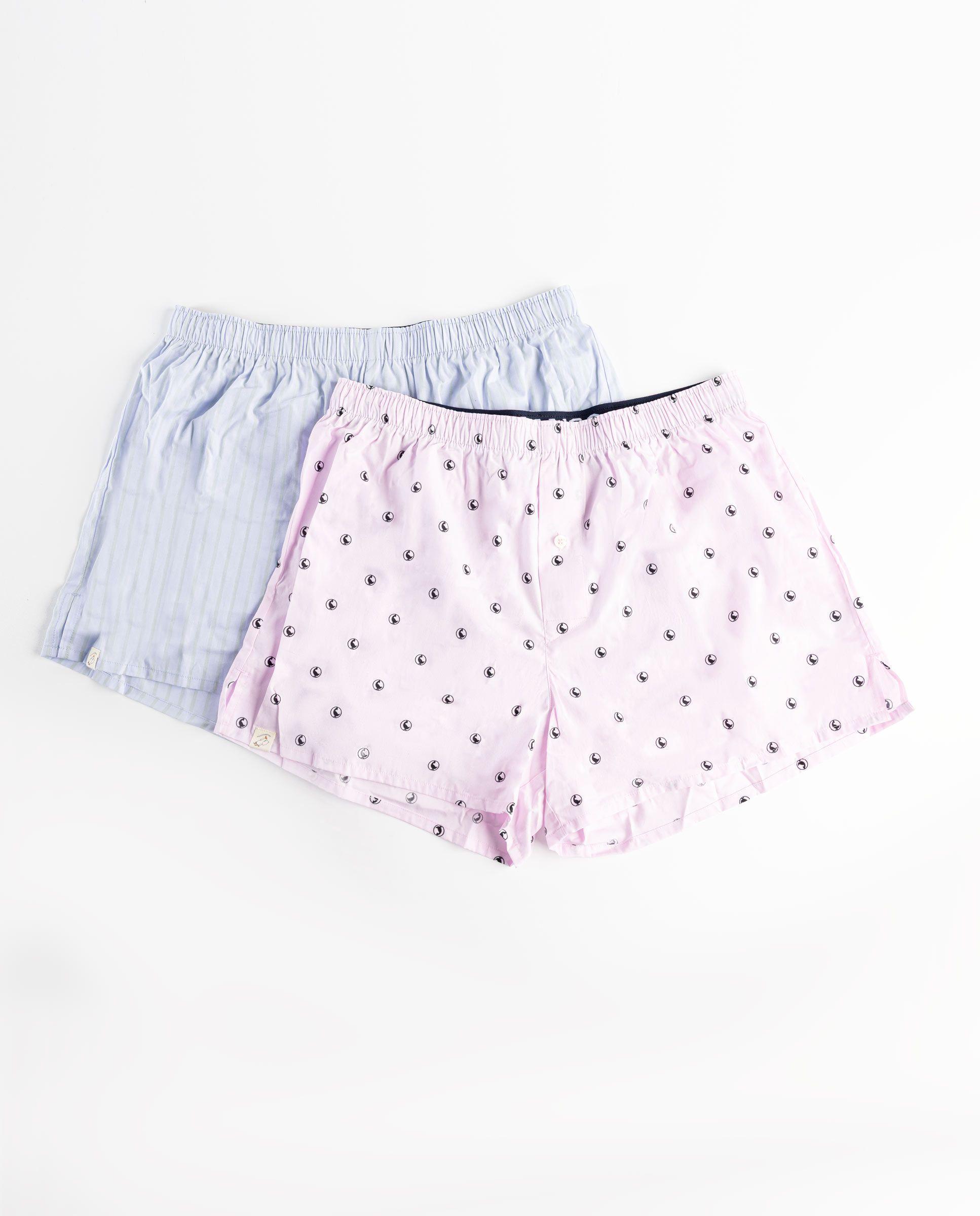 Pack Boxer Plana Liso Rosa Estampado Gansos Raya Butcher Azul UNISEX OI 25-1