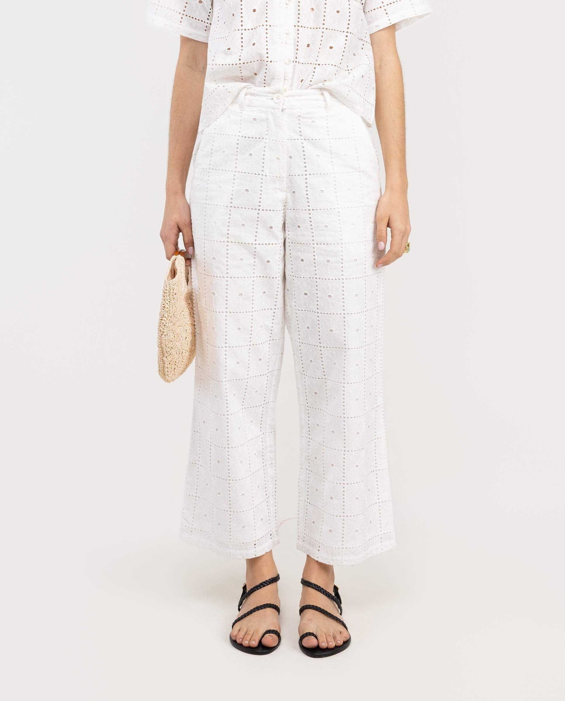 Pantalón Maren Bordados Blanco MUJER PV 26-2